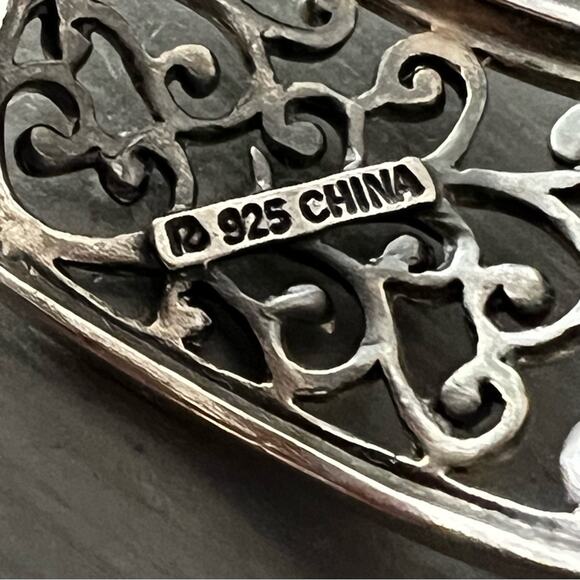 925 Sterling Silver Scroll Cuff Bracelet - Picture 4 of 10